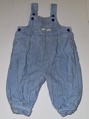 12M Vintage Hartstrings Baby Light Blue Overalls Corduroy Size 12 Months Puppies